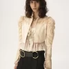 Kurze, taillierte Jacke aus Duchesse-Satin und Spitze Kurze, taillierte Jacke aus Duchesse-Satin und Spitze