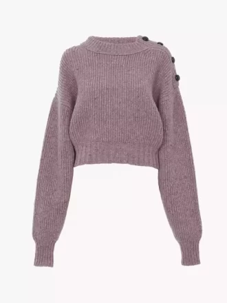 Kurzer Rollkragenpullover aus Merinowolle