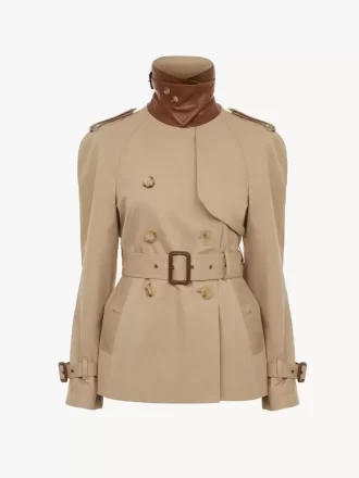 Kurzer Trenchcoat aus Baumwollgabardine