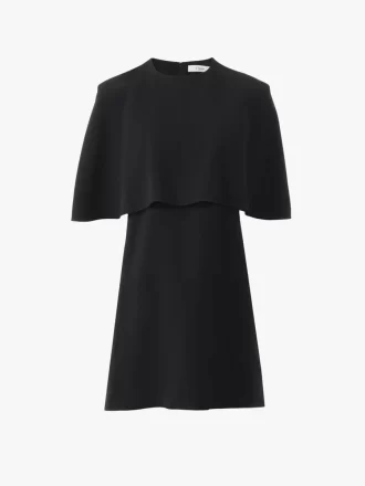 Kurzes Cape-Kleid aus Viskose-Crêpe