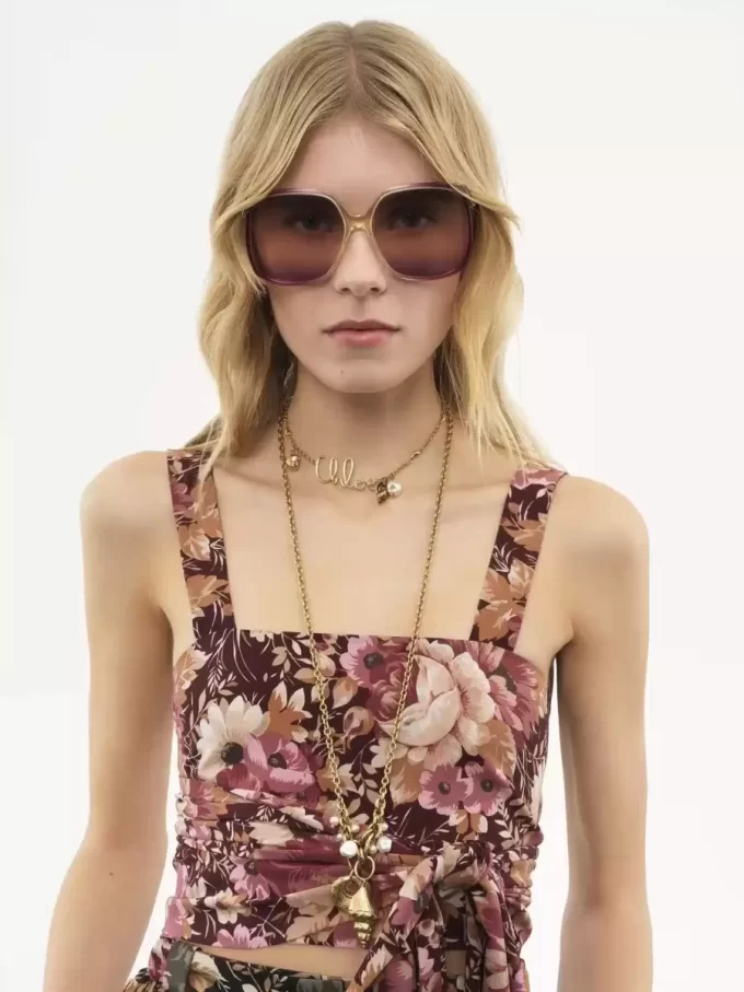 Kurzes Tanktop aus Crêpe de Chine mit Bindeband vorne Kurzes Tanktop aus Crêpe de Chine mit Bindeband vorne