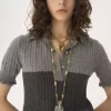 Kurzärmliger Polopullover aus Woll- und Kaschmirstrick Kurzärmliger Polopullover aus Woll- und Kaschmirstrick