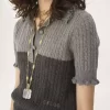 Kurzärmliger Polopullover aus Woll- und Kaschmirstrick Kurzärmliger Polopullover aus Woll- und Kaschmirstrick