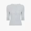 Kurzärmliges Henley-Shirt aus Leinen- und Seidenstrick Kurzärmliges Henley-Shirt aus Leinen- und Seidenstrick
