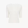 Kurzärmliges Henley-Shirt aus Leinen- und Seidenstrick Kurzärmliges Henley-Shirt aus Leinen- und Seidenstrick