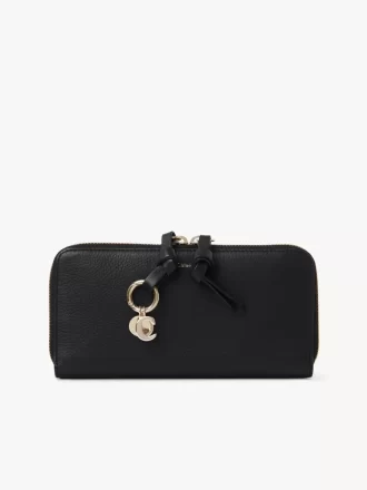 Lange Brieftasche mit Reißverschluss „Alphabet“ aus genarbtem Leder