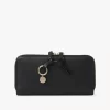 Lange Brieftasche mit Reißverschluss „Alphabet“ aus genarbtem Leder Lange Brieftasche mit Reißverschluss „Alphabet“ aus genarbtem Leder
