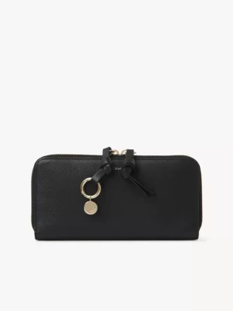 Lange Brieftasche mit Reißverschluss „Alphabet“ aus genarbtem Leder