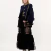 Kastige, kragenlose Jacke aus Wolle mit Karomuster Kastige, kragenlose Jacke aus Wolle mit Karomuster