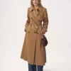 Langer Trenchcoat aus Baumwollgabardine Langer Trenchcoat aus Baumwollgabardine