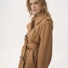 Langer Trenchcoat aus Baumwollgabardine Langer Trenchcoat aus Baumwollgabardine