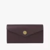 Langes Envelope-Portemonnaie mit Klappe aus genarbtem Leder Langes Envelope-Portemonnaie mit Klappe aus genarbtem Leder