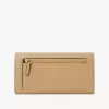 Langes Envelope-Portemonnaie mit Klappe aus genarbtem Leder Langes Envelope-Portemonnaie mit Klappe aus genarbtem Leder
