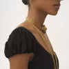 Langes Kleid mit Puffärmeln aus Plumetis-Seide Langes Kleid mit Puffärmeln aus Plumetis-Seide