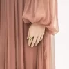 Langes Kleid mit Raffungen aus Seidenmousseline