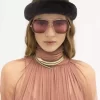 Langes Kleid mit Raffungen aus Seidenmousseline