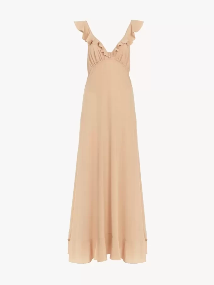Langes Sommerkleid aus Crêpe de Chine Langes Sommerkleid aus Crêpe de Chine