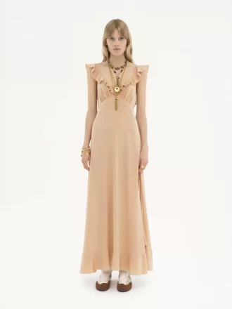 Langes Sommerkleid aus Crêpe de Chine