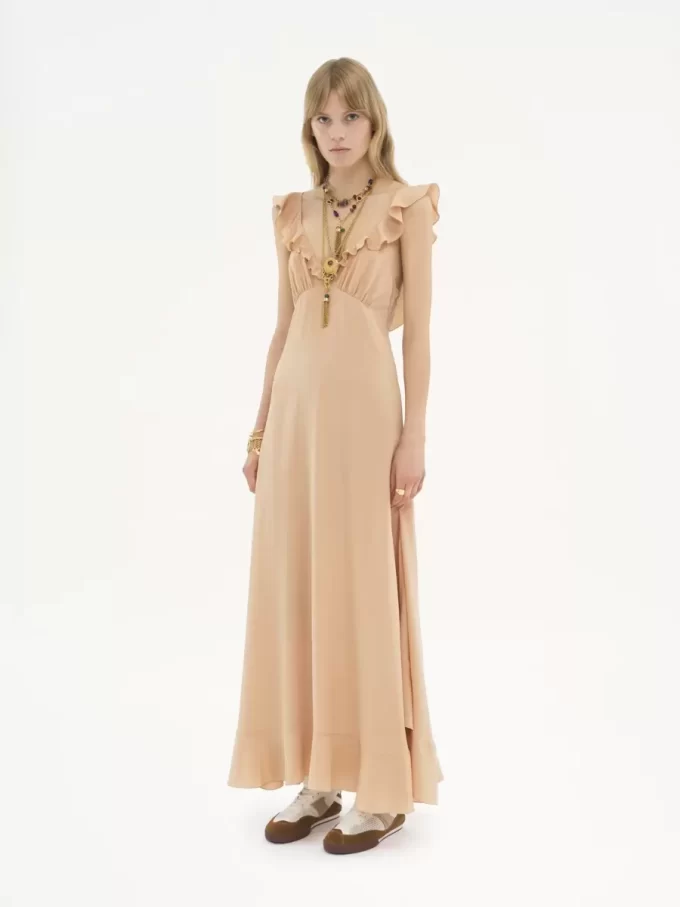Langes Sommerkleid aus Crêpe de Chine Langes Sommerkleid aus Crêpe de Chine