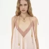 Langes Unterkleid aus Habotai-Seide und Spitze Langes Unterkleid aus Habotai-Seide und Spitze