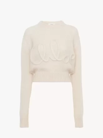 Logo-Pullover aus Alpakawolle und Seide