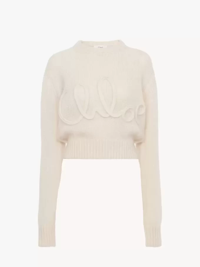 Logo-Pullover aus Alpakawolle und Seide Logo-Pullover aus Alpakawolle und Seide