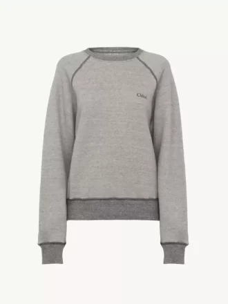 Logo-Pullover aus Baumwollfleece-Mix