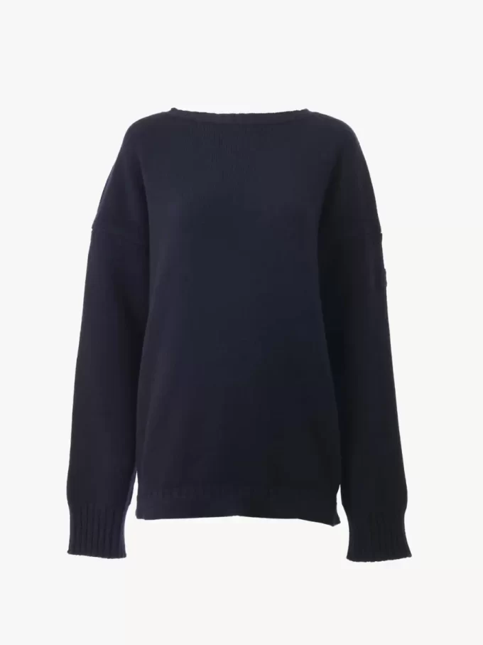 Logo-Pullover aus Woll- und Kaschmirstrick Logo-Pullover aus Woll- und Kaschmirstrick