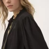 Maxi-Lavallière-Bluse mit Raffungen aus Crêpe de Chine Maxi-Lavallière-Bluse mit Raffungen aus Crêpe de Chine