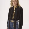 Maxi-Lavallière-Bluse mit Raffungen aus Crêpe de Chine Maxi-Lavallière-Bluse mit Raffungen aus Crêpe de Chine