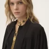Maxi-Lavallière-Bluse mit Raffungen aus Crêpe de Chine Maxi-Lavallière-Bluse mit Raffungen aus Crêpe de Chine