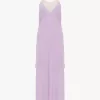 Midikleid mit dünnen Trägern aus Crêpe de Chine und Spitze Midikleid mit dünnen Trägern aus Crêpe de Chine und Spitze
