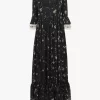 Midikleid mit U-Ausschnitt aus Seidencharmeuse und Spitze