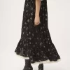 Midikleid mit U-Ausschnitt aus Seidencharmeuse und Spitze