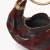Mini-Armband-Hobo-Tasche aus Wildleder und Schlangenhaut Mini-Armband-Hobo-Tasche aus Wildleder und Schlangenhaut