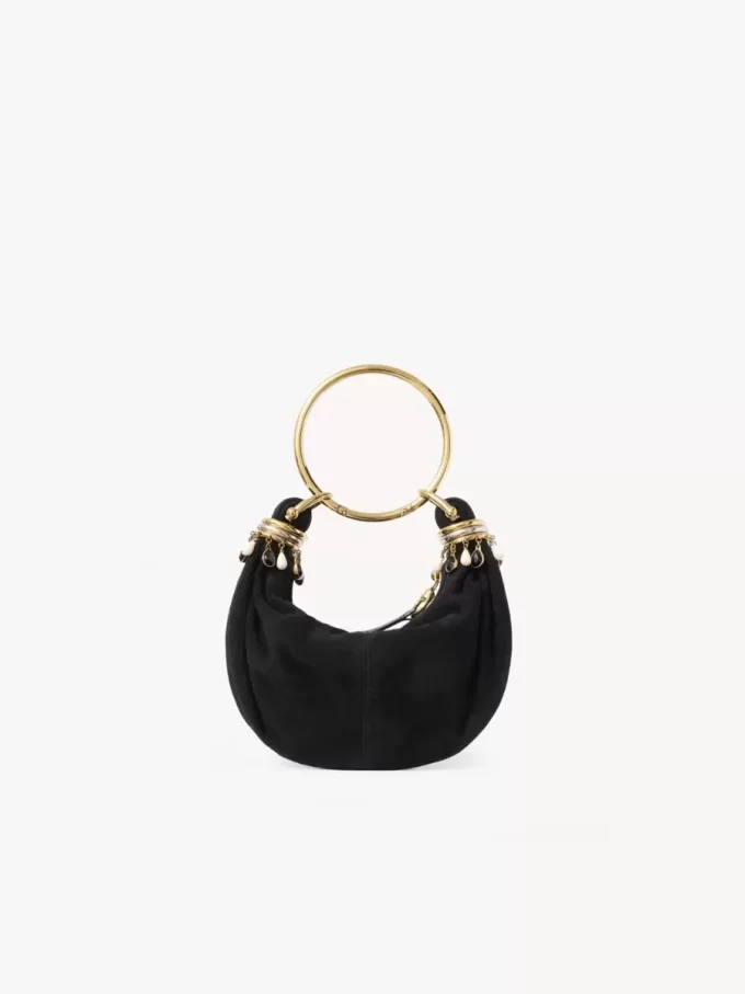 Mini Beaded Bracelet Hobo Bag aus Wildleder