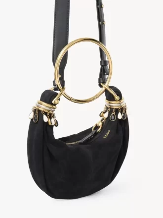 Mini Beaded Bracelet Hobo Bag aus Wildleder