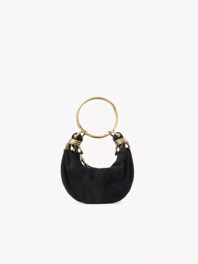 Mini Beaded Bracelet Hobo Bag aus Wildleder