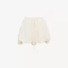 Mini-Bloomer-Shorts aus Seidenmousseline mit floraler Spitze Mini-Bloomer-Shorts aus Seidenmousseline mit floraler Spitze