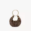Mini Bracelet Hobo Bag aus Shearling mit Leopardenmuster Mini Bracelet Hobo Bag aus Shearling mit Leopardenmuster