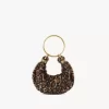Mini Bracelet Hobo Bag aus Shearling mit Leopardenmuster Mini Bracelet Hobo Bag aus Shearling mit Leopardenmuster