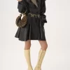 Mini Bracelet Hobo Bag aus Shearling mit Leopardenmuster Mini Bracelet Hobo Bag aus Shearling mit Leopardenmuster