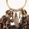 Mini Bracelet Hobo Bag aus Shearling mit Leopardenmuster Mini Bracelet Hobo Bag aus Shearling mit Leopardenmuster