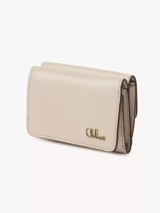 Mini Chloé Iconic Dreifachfalttasche aus glänzendem Leder