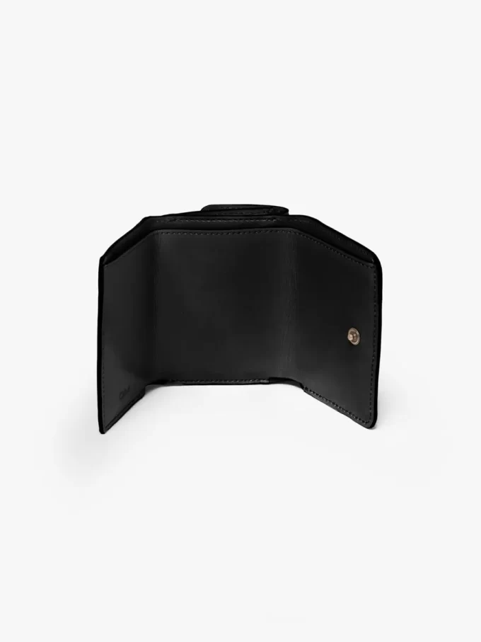 Mini Chloé Iconic Dreifachfalttasche aus glänzendem Leder