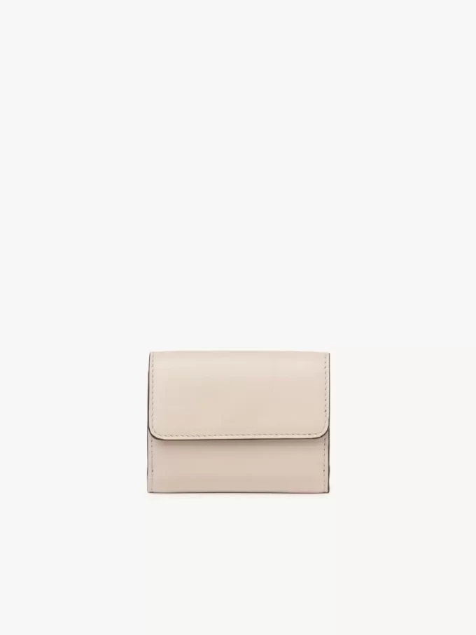 Mini Chloé Iconic Dreifachfalttasche aus glänzendem Leder