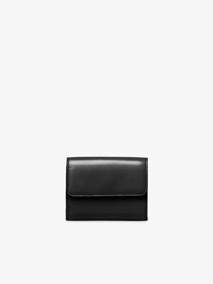 Mini Chloé Iconic Dreifachfalttasche aus glänzendem Leder