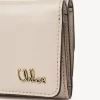Mini Chloé Iconic Dreifachfalttasche aus glänzendem Leder