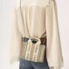 Mini-Einkaufstasche „Woody“ aus Leinen und Leder
