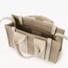 Mini-Einkaufstasche „Woody“ aus Leinen und Leder